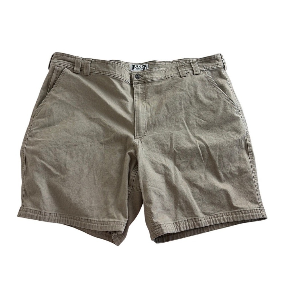 Duluth Trading Shorts Men 46 Duluthflex Fire Hose Relaxed Fit Cargo Tan Khaki 8"